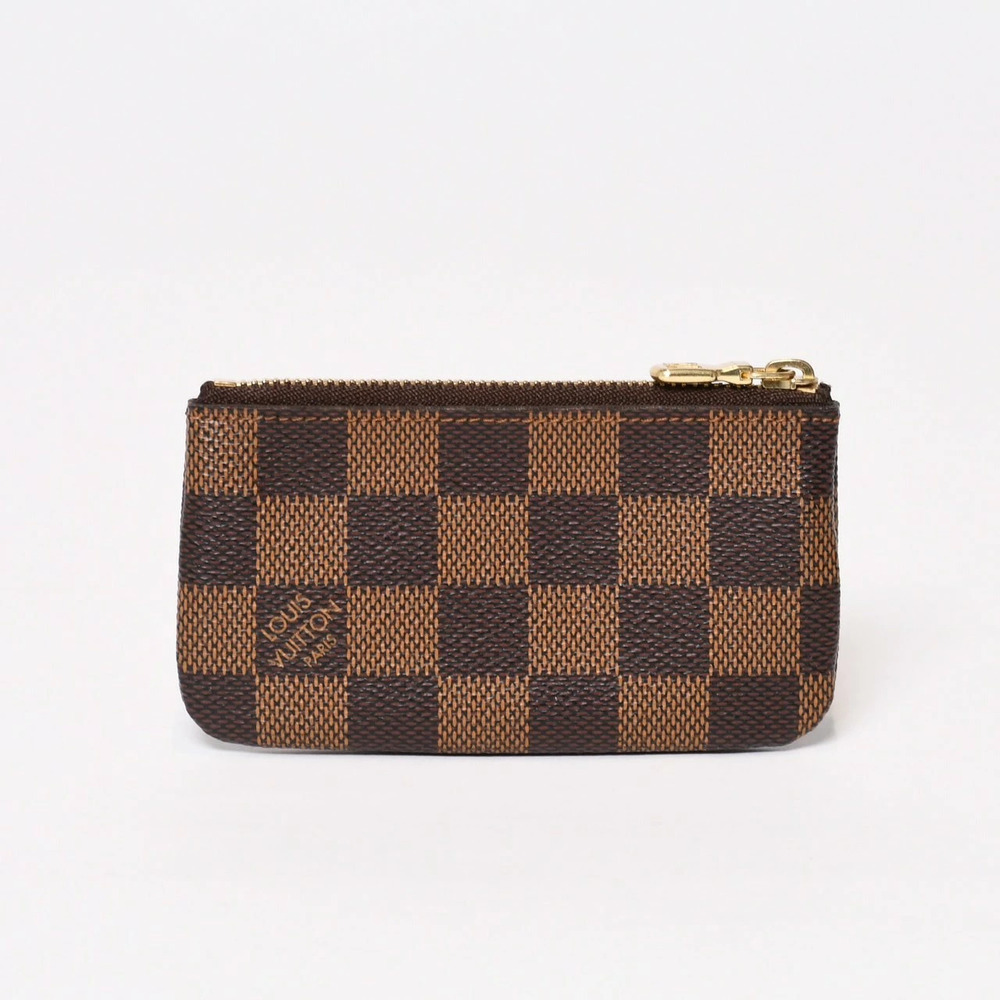 LOUIS VUITTON Pochette coin case Wallet Damier Ebene brown